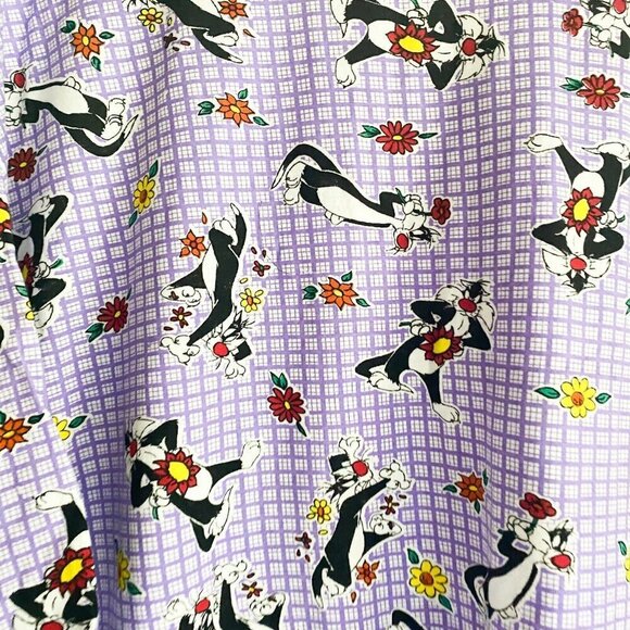 Looney Tunes Cat Sylvester J. Pussycat Sr. Floral Sleep Shirt 2XL - Picture 5 of 5